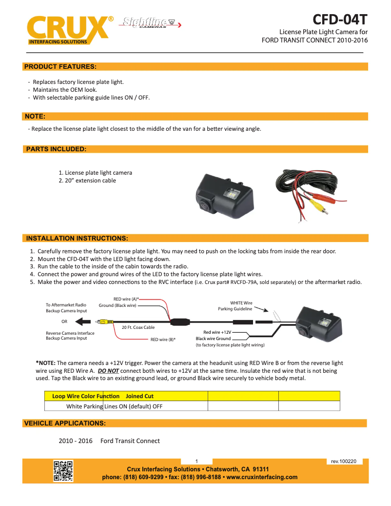 Page 1 de la notice Manuel utilisateur CRUX CFD-04T