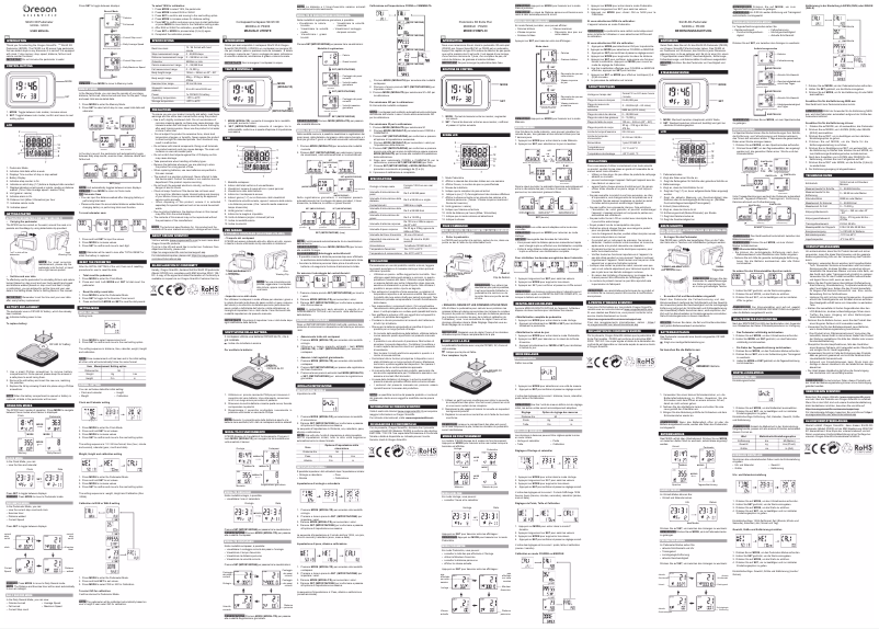 Page n°1 - Manuel utilisateur Oregon Scientific PE200