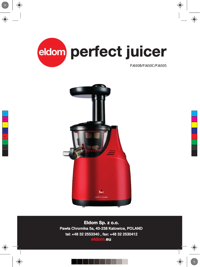 Page 1 de la notice Manuel utilisateur Eldom Perfect Juicer PJ650B