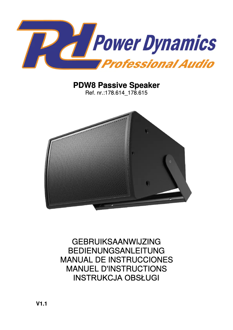 Page n°1 - Manuel utilisateur Power Dynamics PDW8B