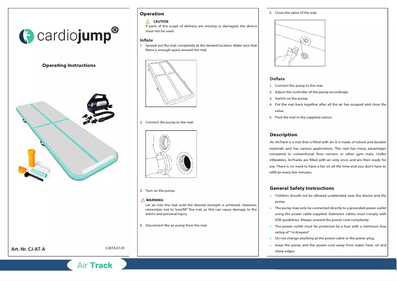 Image de la première page du manuel de l'appareil Air Track
