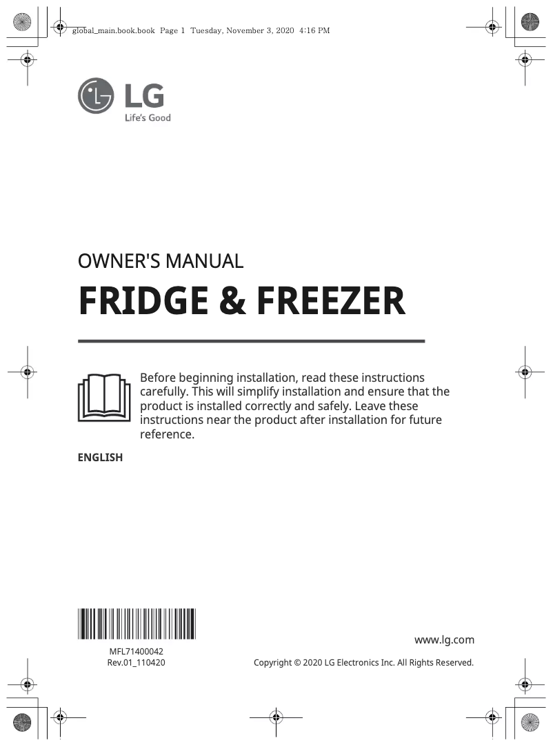 Image de la première page du manuel de l'appareil GR-B369NLRM