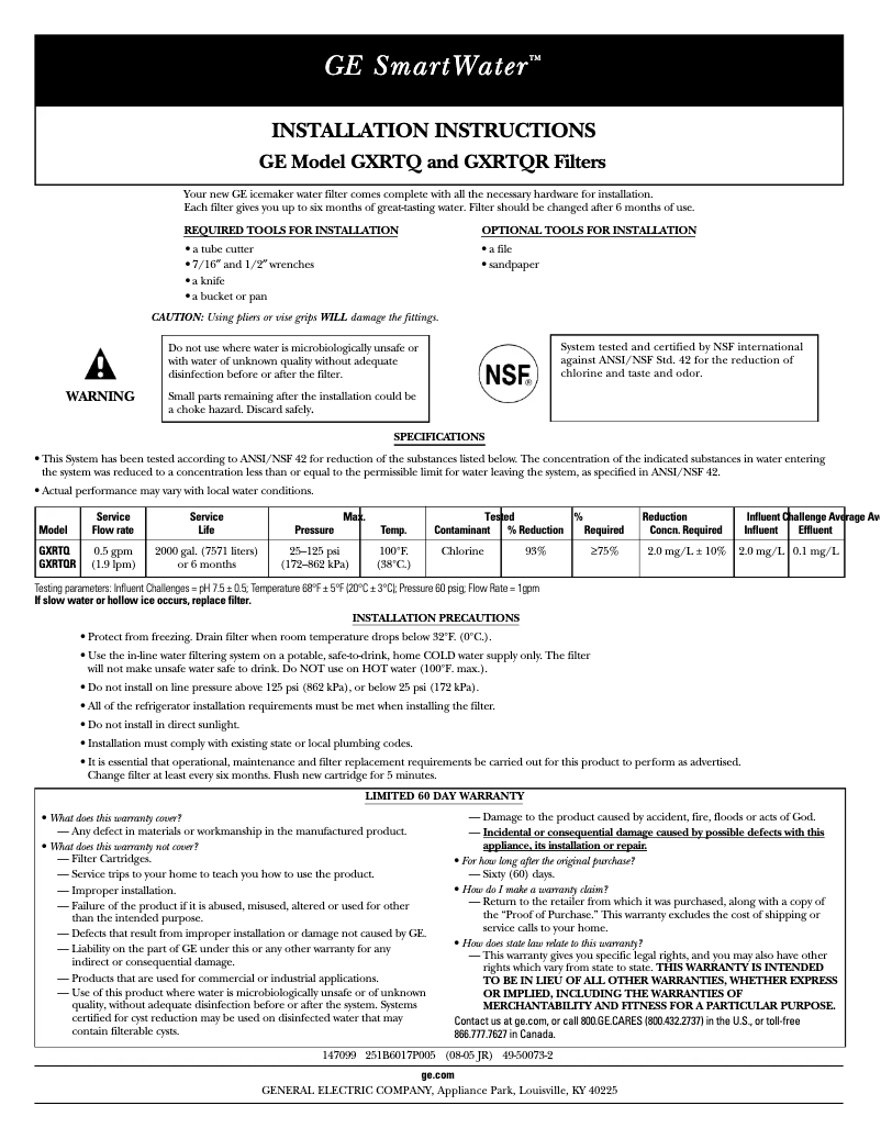 Image de la première page du manuel de l'appareil GXRTQR