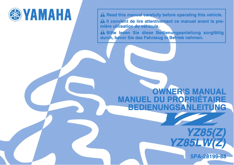 Página 1 del manual Manual de usuario Yamaha YZ85LW (2009)