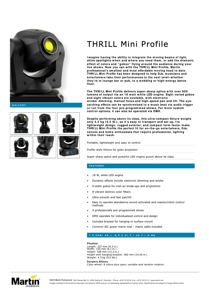 Image de la première page du manuel de l'appareil Thrill Mini Profile