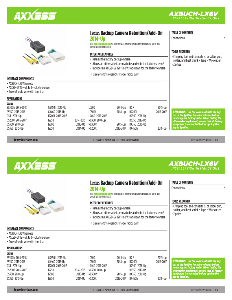 Page 1 de la notice Manuel utilisateur AXESS AXBUCH-LX6V