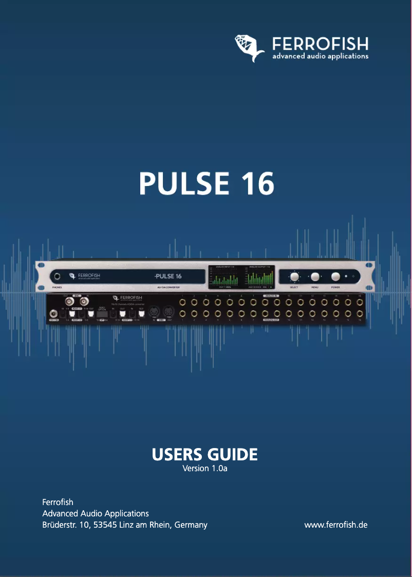 Página 1 del manual Manual de usuario Ferrofish Pulse 16