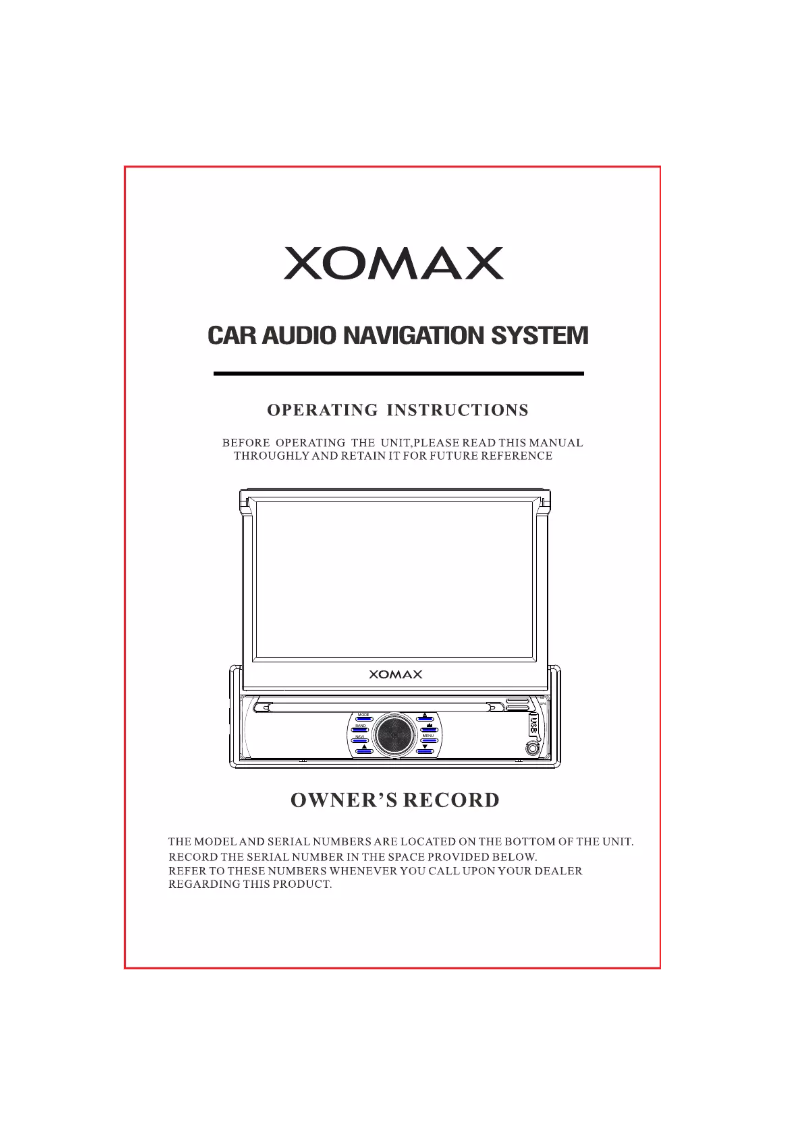 Image de la première page du manuel de l'appareil XM-DTSBN932