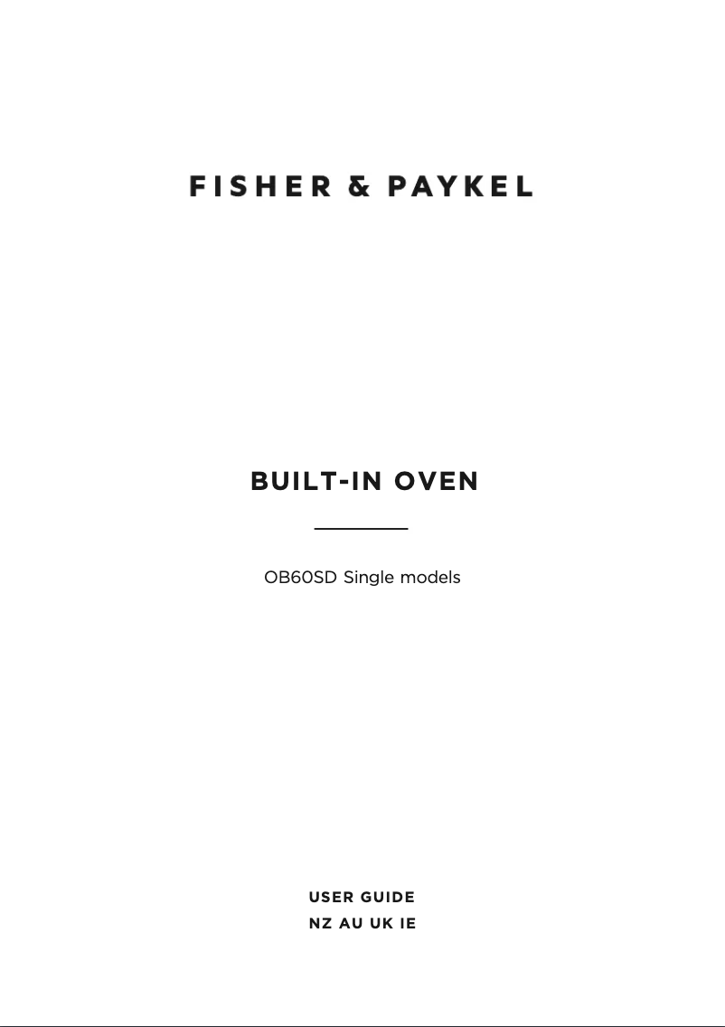 Page 1 de la notice Manuel utilisateur Fisher & Paykel OB60SD9PX2