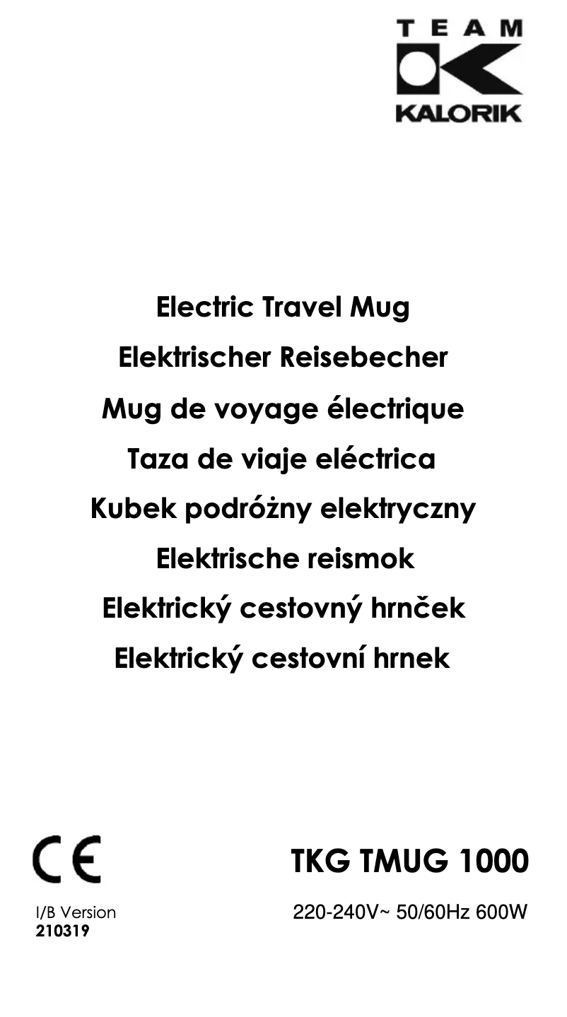 Page 1 de la notice Manuel utilisateur Kalorik TKG TMUG 1000