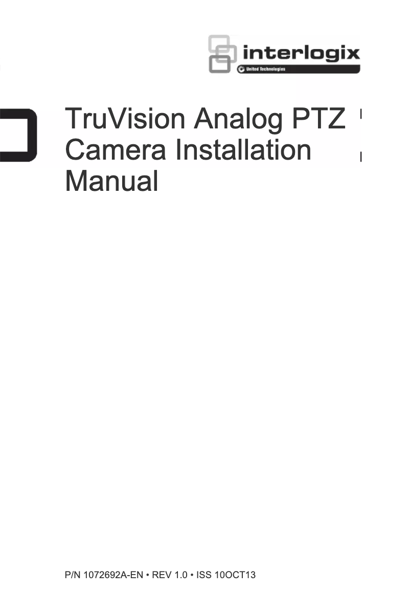 Page 1 de la notice Manuel utilisateur Interlogix TruVision TVP-4105