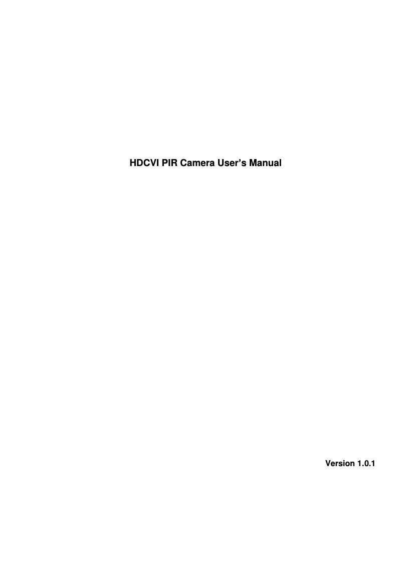 Page 1 de la notice Manuel utilisateur Dahua Technology Lite DH-HAC-HUM1220AN-W-0280P-PIR