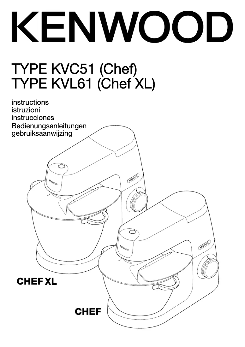 Page 1 de la notice Manuel utilisateur Kenwood Chef Elite KVC5401S