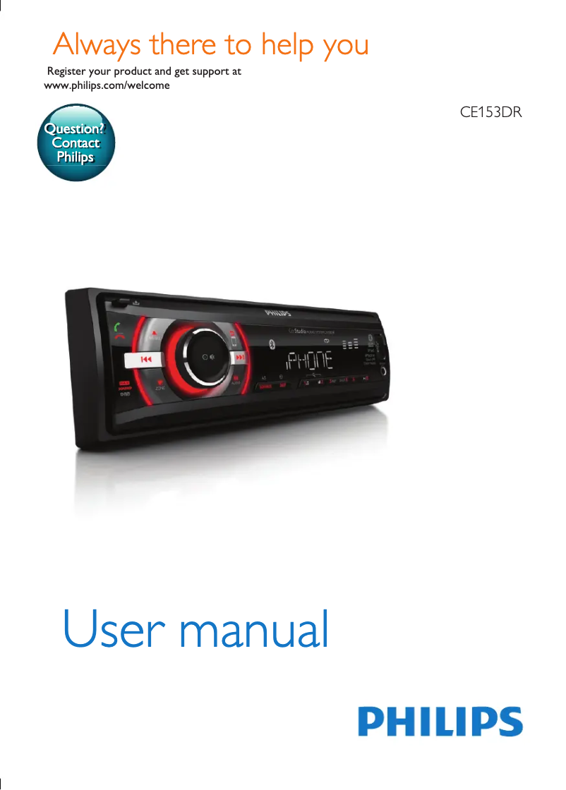 Page 1 de la notice Manuel utilisateur Philips CarStudio CE153DR