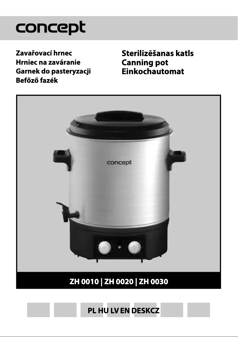 Page 1 de la notice Manuel utilisateur Concept ZH0010