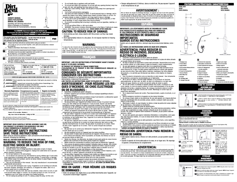 Page n°1 - Manuel utilisateur Dirt Devil Vac+Dust BD21005