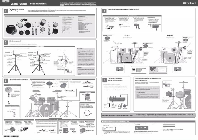Page n°1 - Guide d'installation Roland VAD503