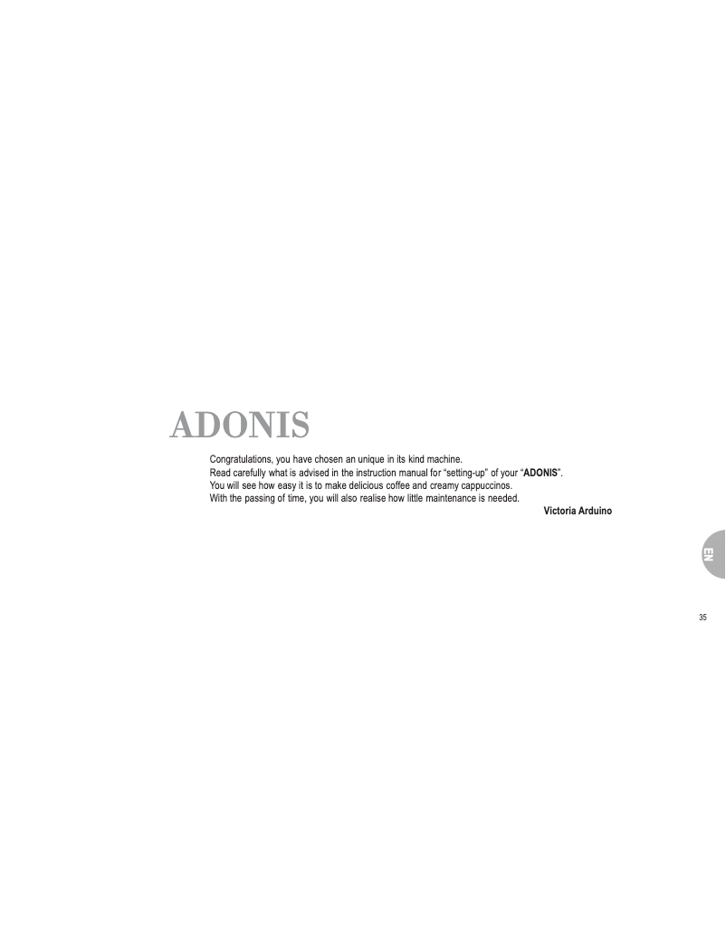 Page n°1 - Manuel utilisateur Victoria Arduino Adonis