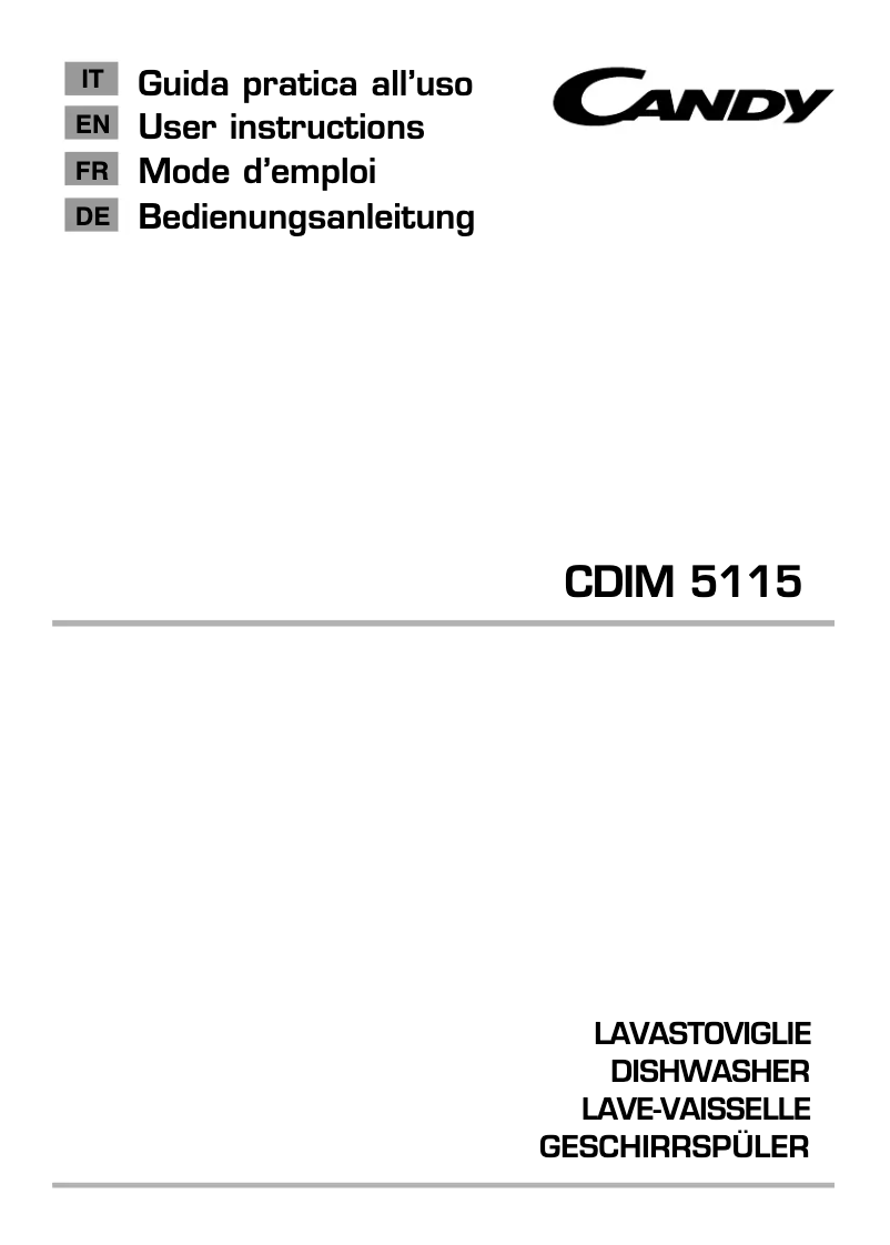 Page 1 de la notice Manuel utilisateur Candy CDIM 3653