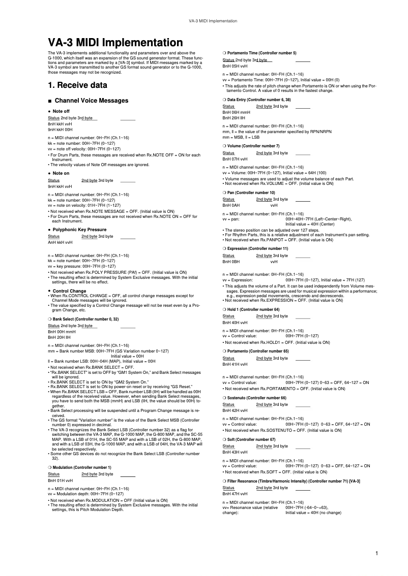 Image de la première page du manuel de l'appareil VA-3