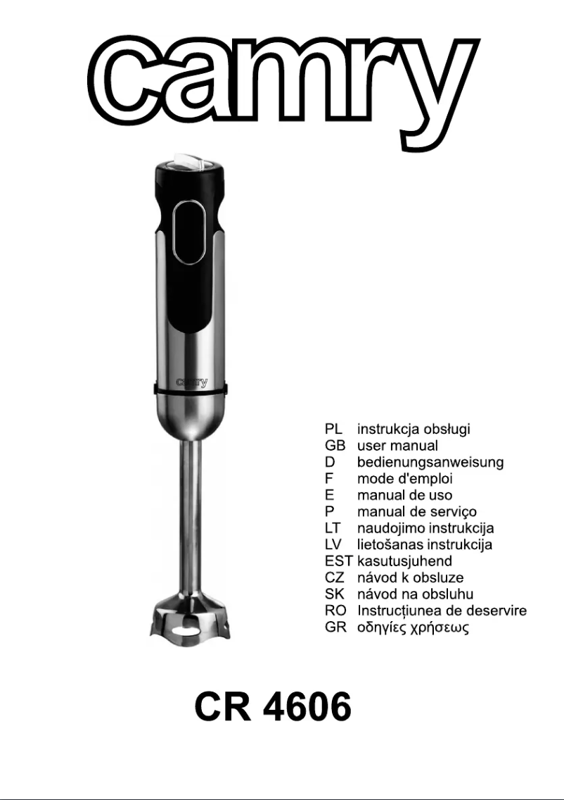 Page 1 de la notice Manuel utilisateur Camry CR 4606