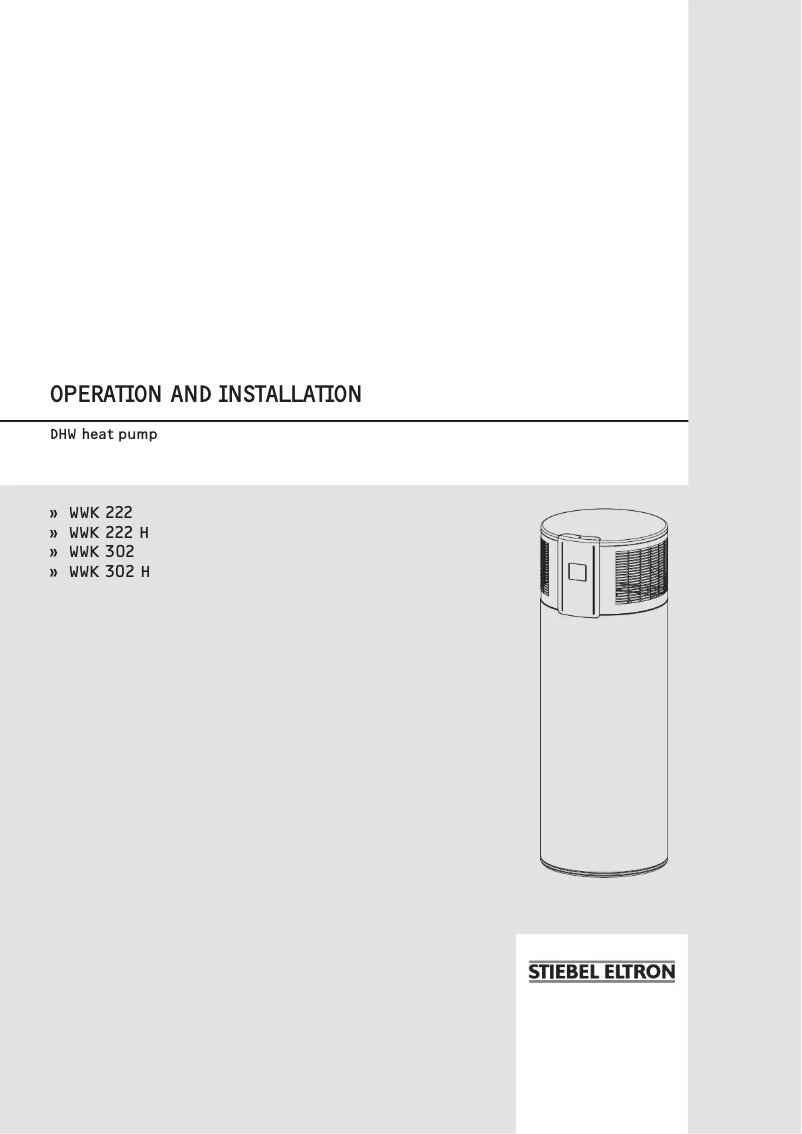 Page n°1 - Manuel utilisateur Stiebel Eltron WWK 222H