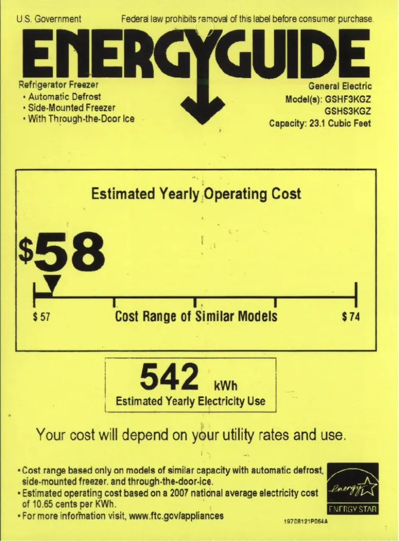 Image de la première page du manuel de l'appareil GSHF3KGZCC
