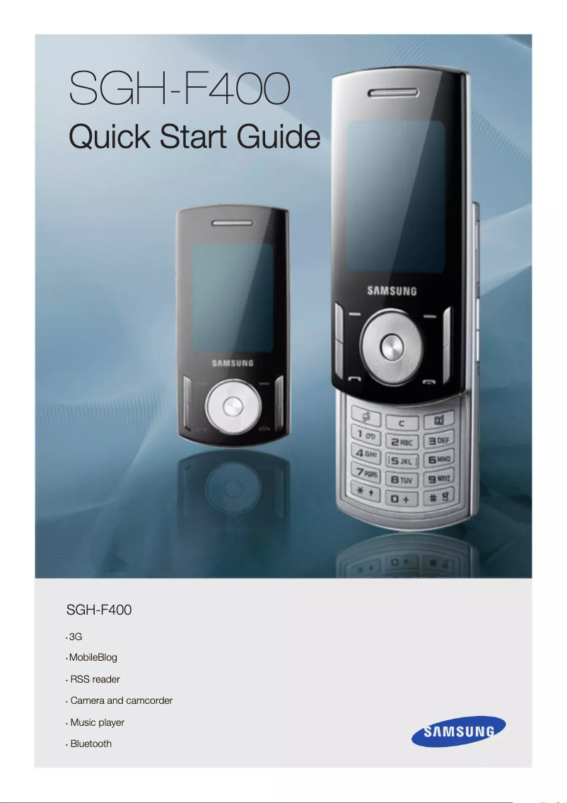 Page 1 de la notice Guide d'installation Samsung SGH-F400G