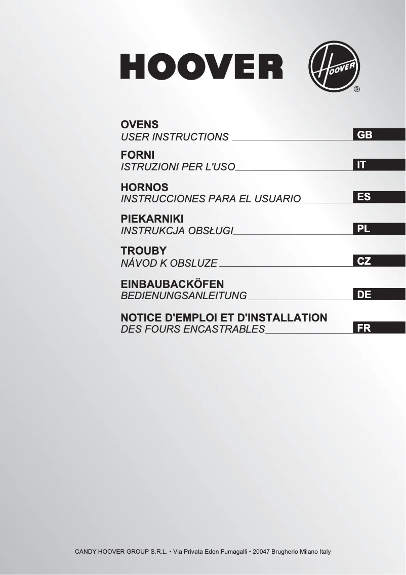 Page n°1 - Manuel utilisateur Hoover HOAZ 8673 IN
