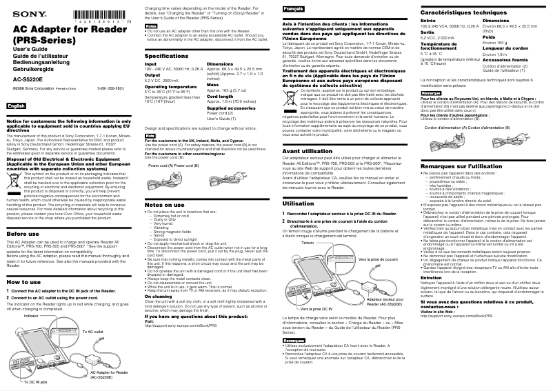 Página 1 del manual Manual de usuario Sony AC-S5220E