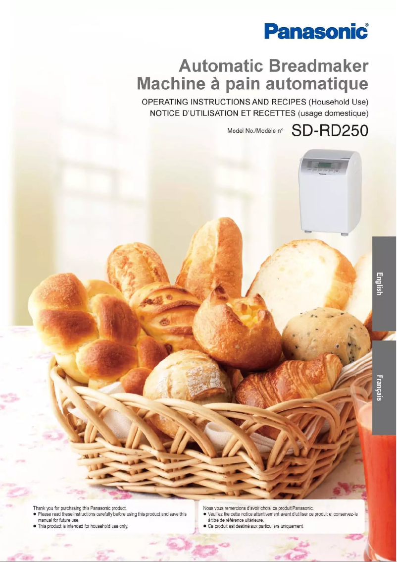 Page 1 de la notice Manuel utilisateur Panasonic SD-RD250