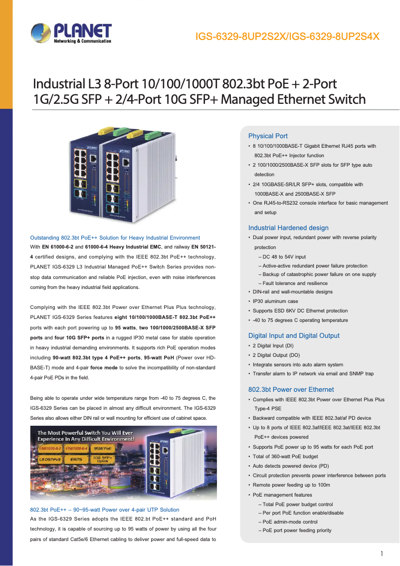 Image de la première page du manuel de l'appareil IGS-6329-8UP2S4X