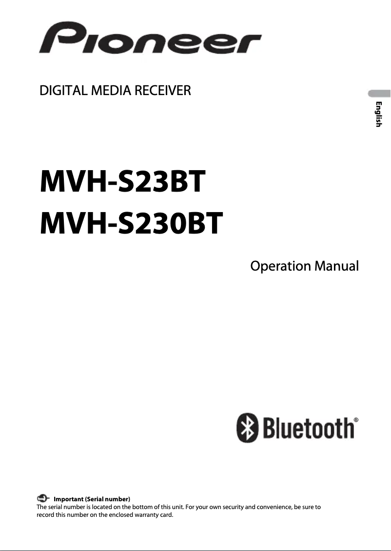 Imagen de la primera página del manual del dispositivo MVH-S230BT