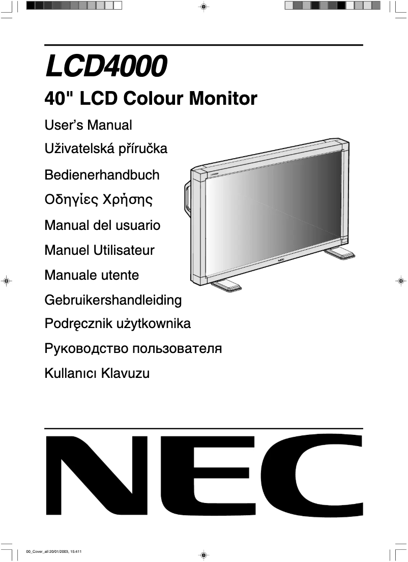 Página 1 del manual Manual de usuario NEC LCD4000