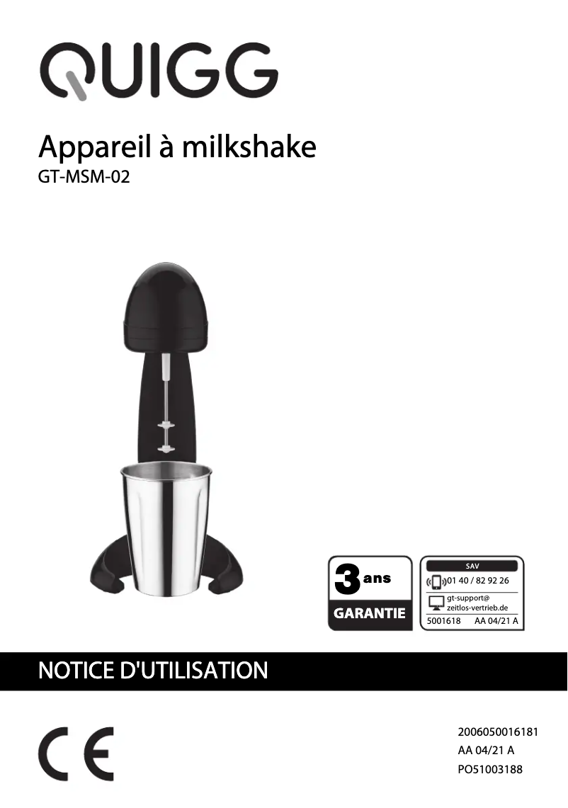 Image de la première page du manuel de l'appareil GT-MSM-02