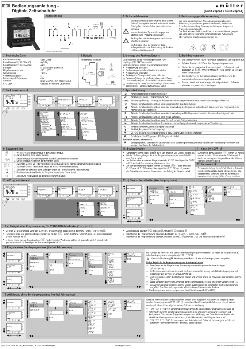 Page 1 de la notice Manuel utilisateur Müller SC 98.40 pro4