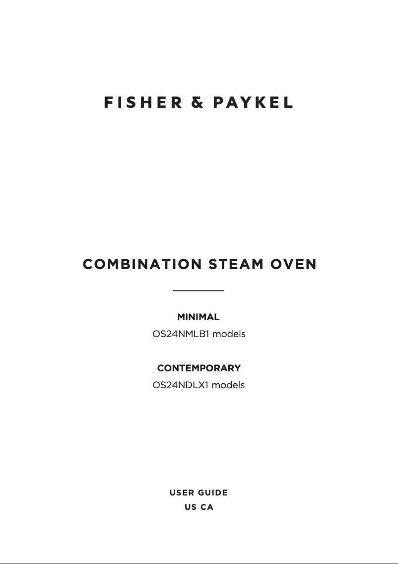 Page 1 de la notice Guide d'installation Fisher & Paykel OS24NDLX1