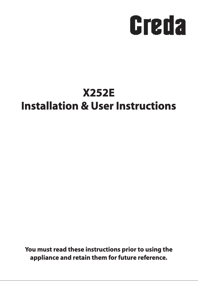 Page 1 de la notice Manuel utilisateur Creda X252E