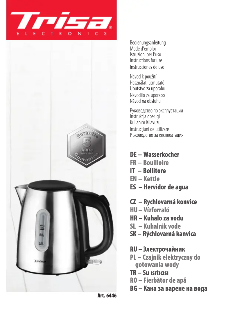 Page 1 de la notice Manuel utilisateur Trisa Comfort Boil W4675
