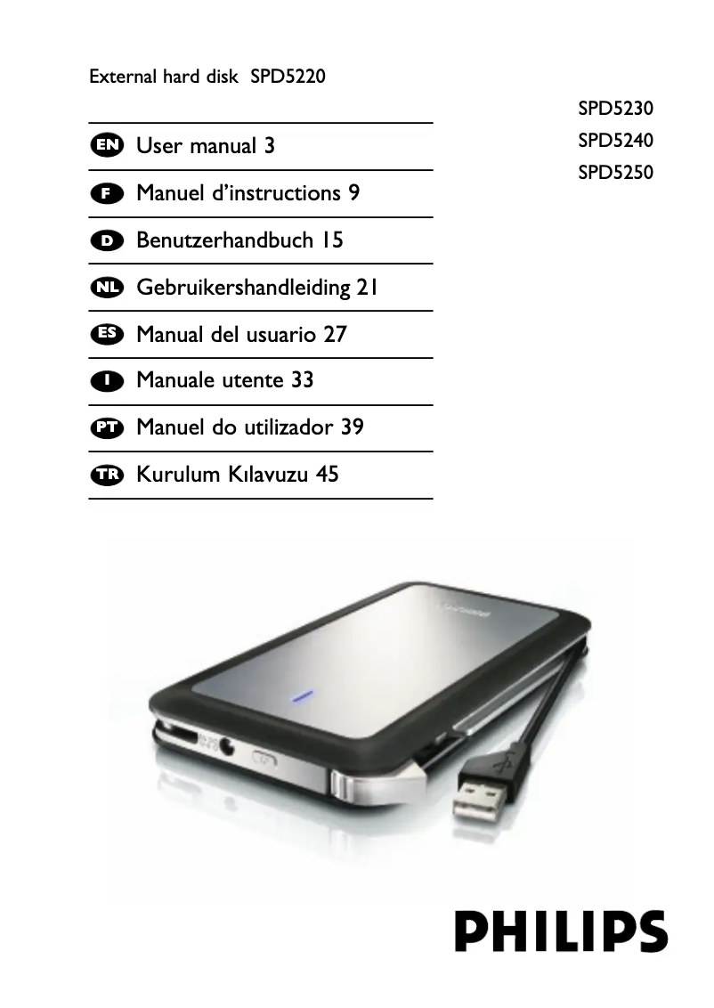 Page 1 de la notice Mode d'emploi Philips SPD5250CC