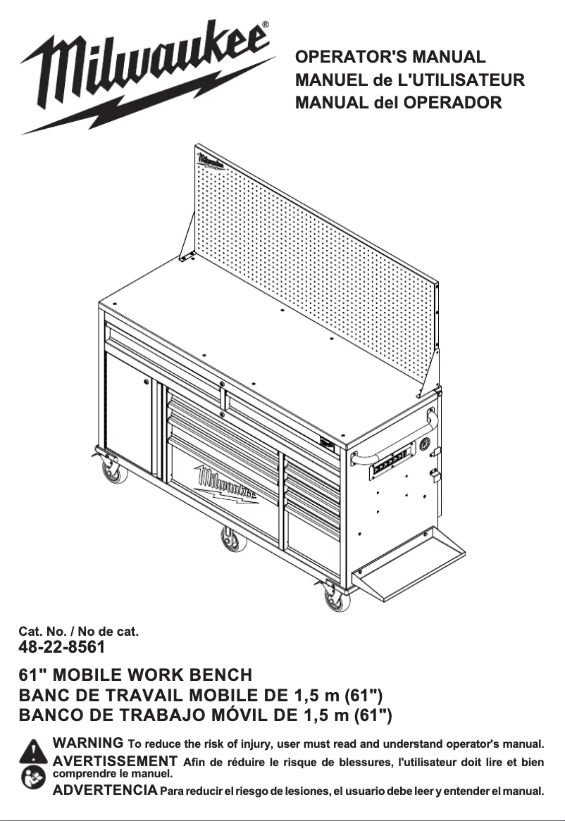 Page 1 de la notice Manuel utilisateur Milwaukee 48-22-8561