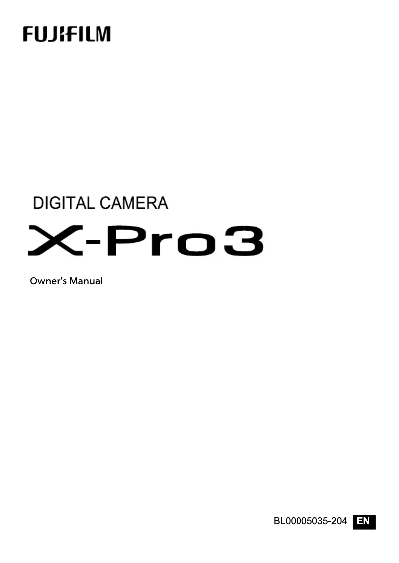 Image de la première page du manuel de l'appareil X-Pro3