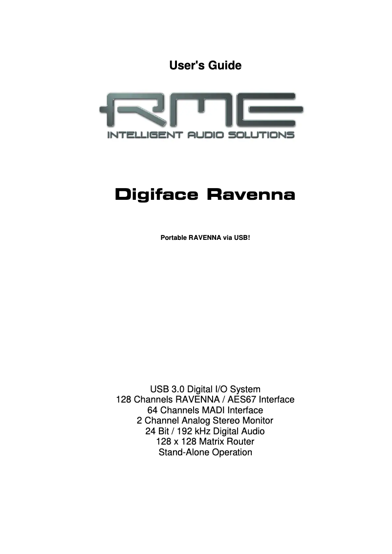 Página 1 del manual Manual de usuario RME Digiface Ravenna