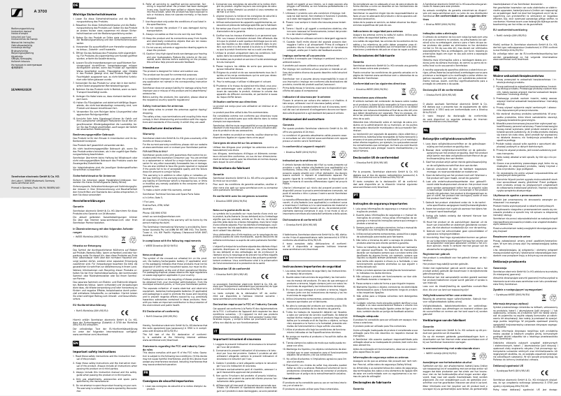 Image de la première page du manuel de l'appareil A 3700