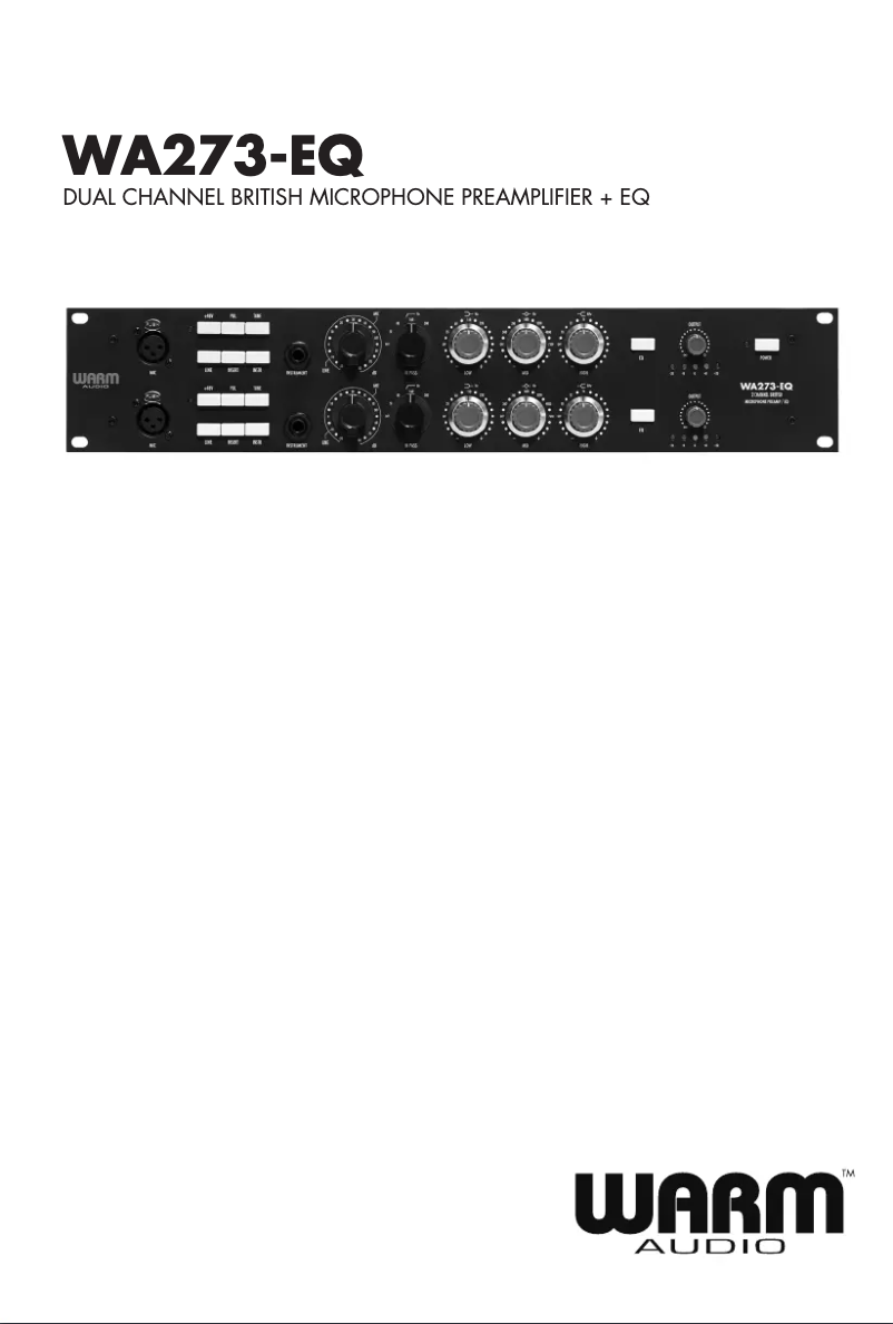 Page 1 de la notice Manuel utilisateur Warm Audio WA273-EQ
