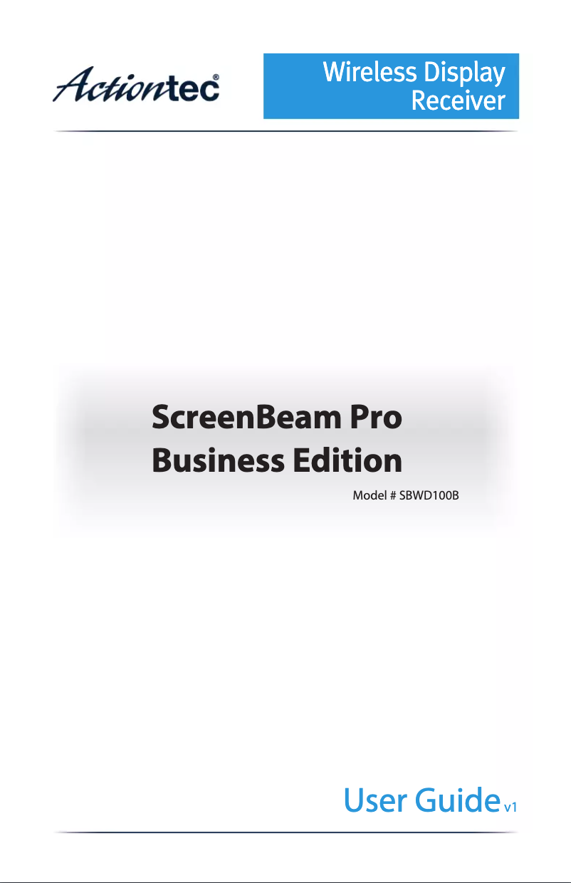 Page 1 de la notice Manuel utilisateur Actiontec ScreenBeam Pro Business Edition