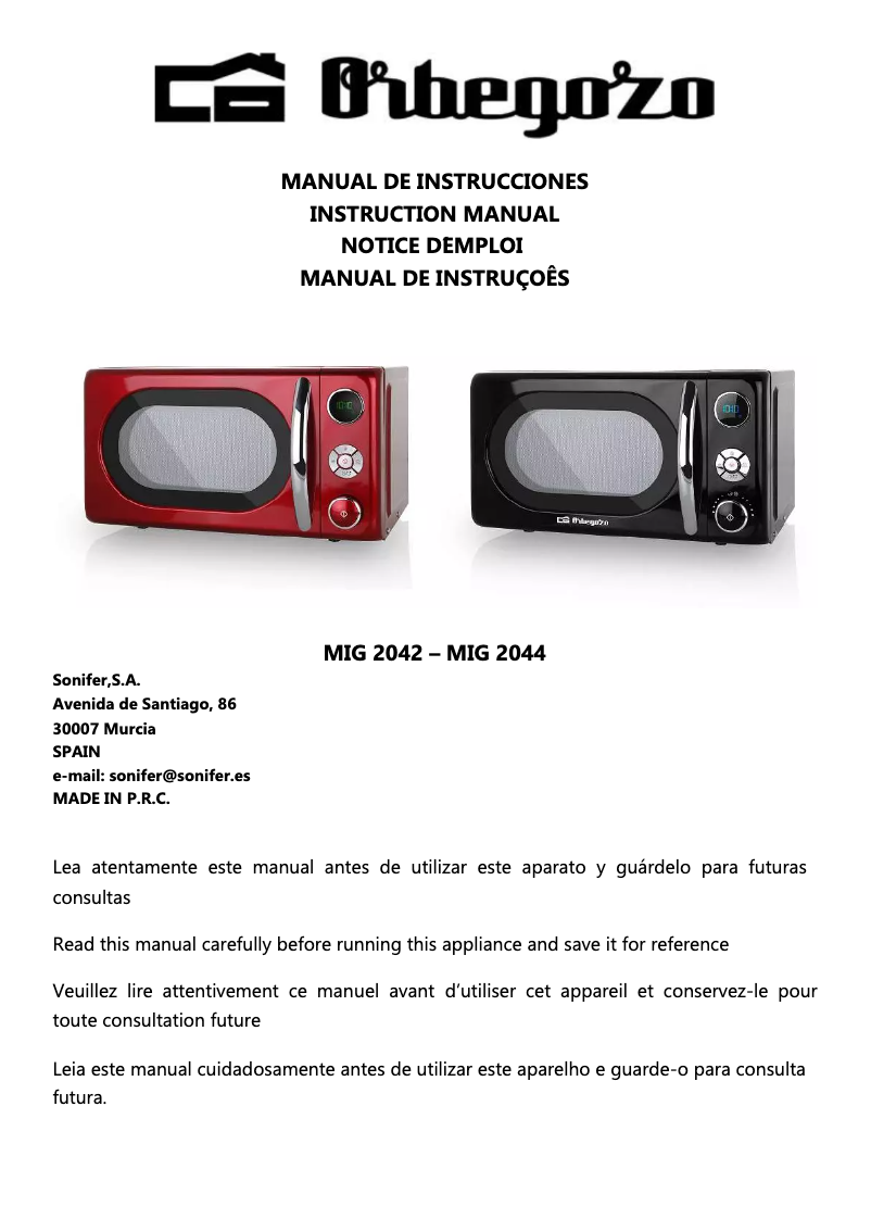 Image de la première page du manuel de l'appareil MIG 2042