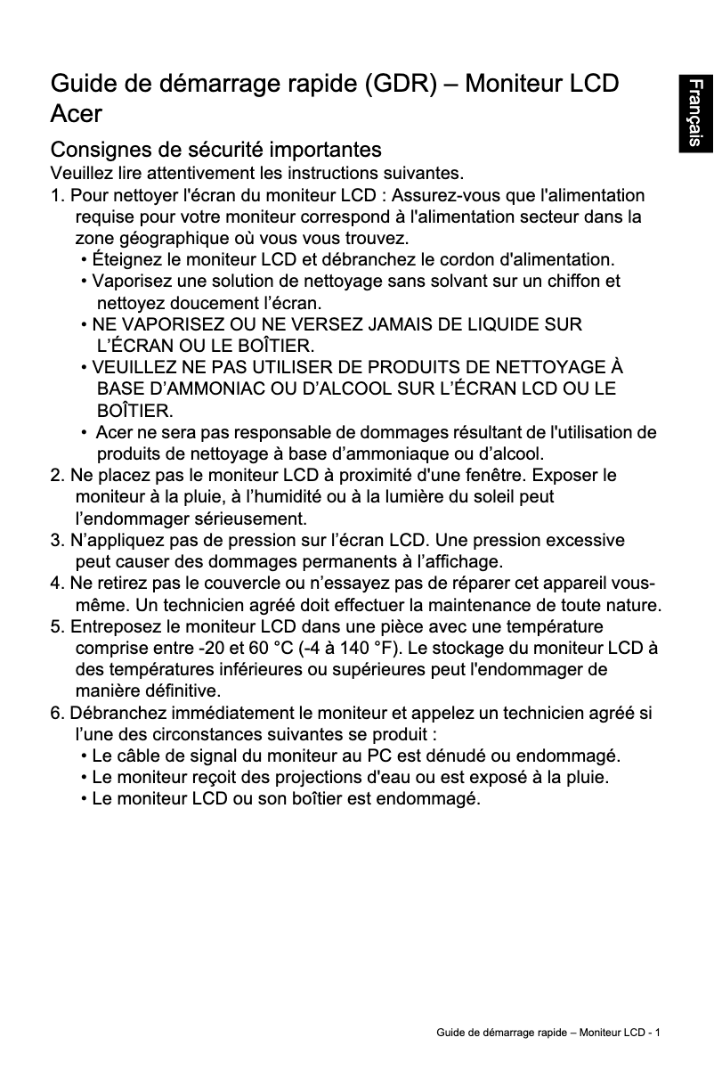 Página 1 del manual Manual de usuario Acer EI491CR