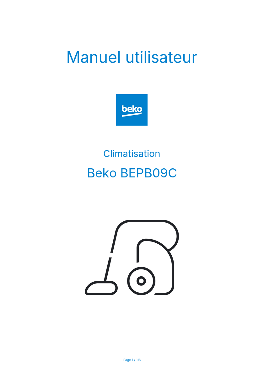 Image de la première page du manuel de l'appareil BEPB09C
