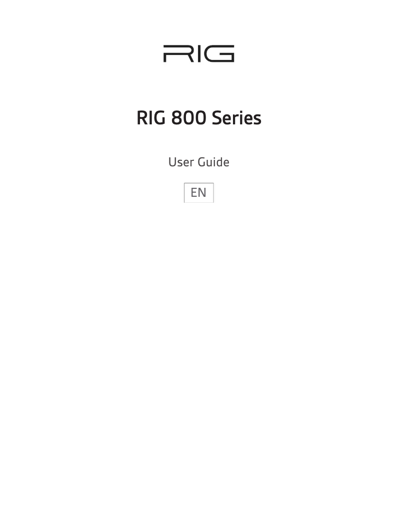 Page n°1 - Manuel utilisateur NACON RIG 800HXV2